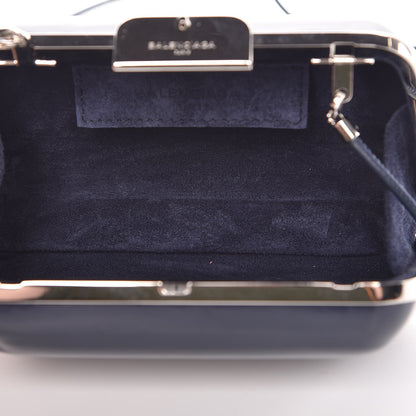Balenciaga Calfskin Minaudiere Trapeze Clutch Bleu Persan 5 of 9