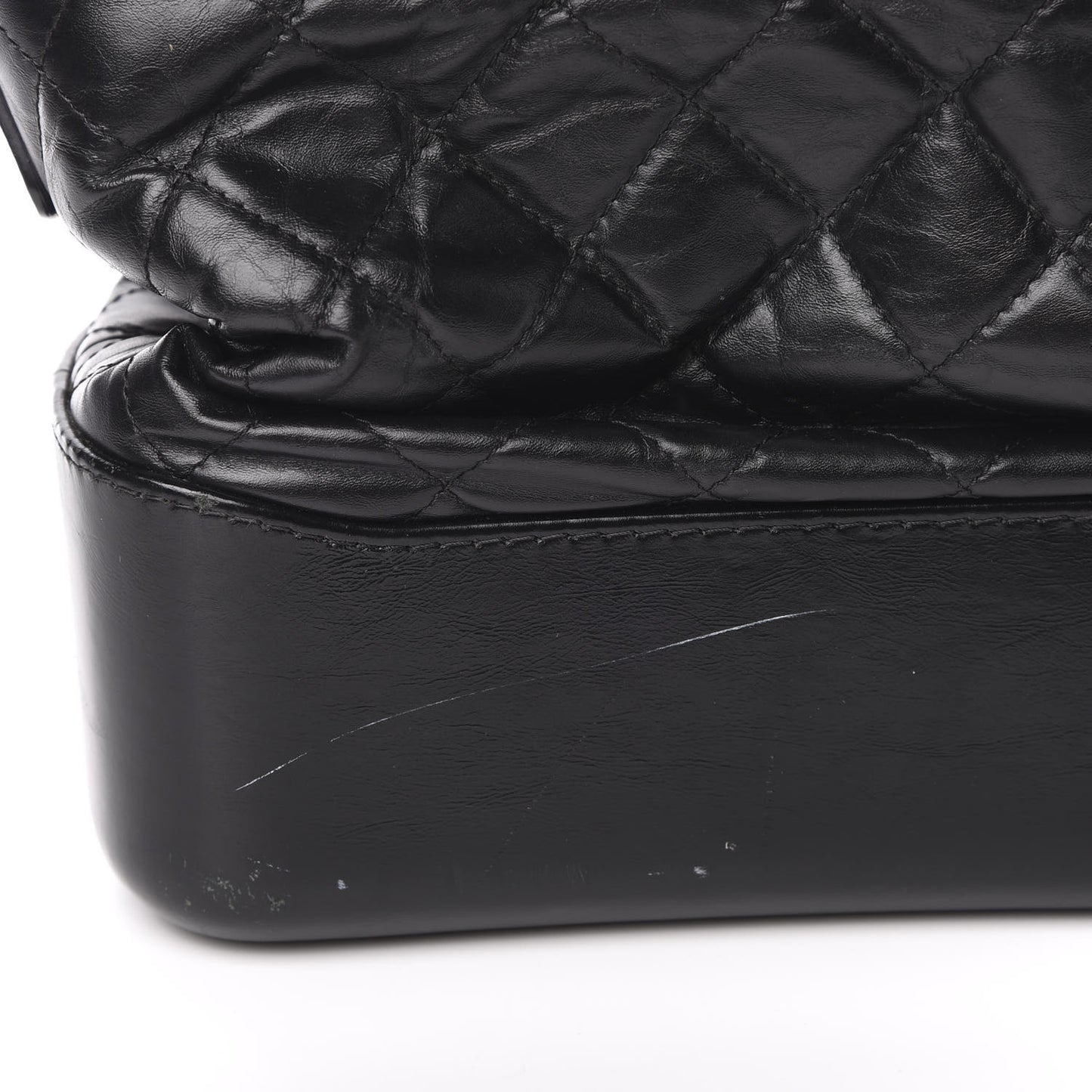 Aged Calfskin Quilted Medium Gabrielle Hobo Black