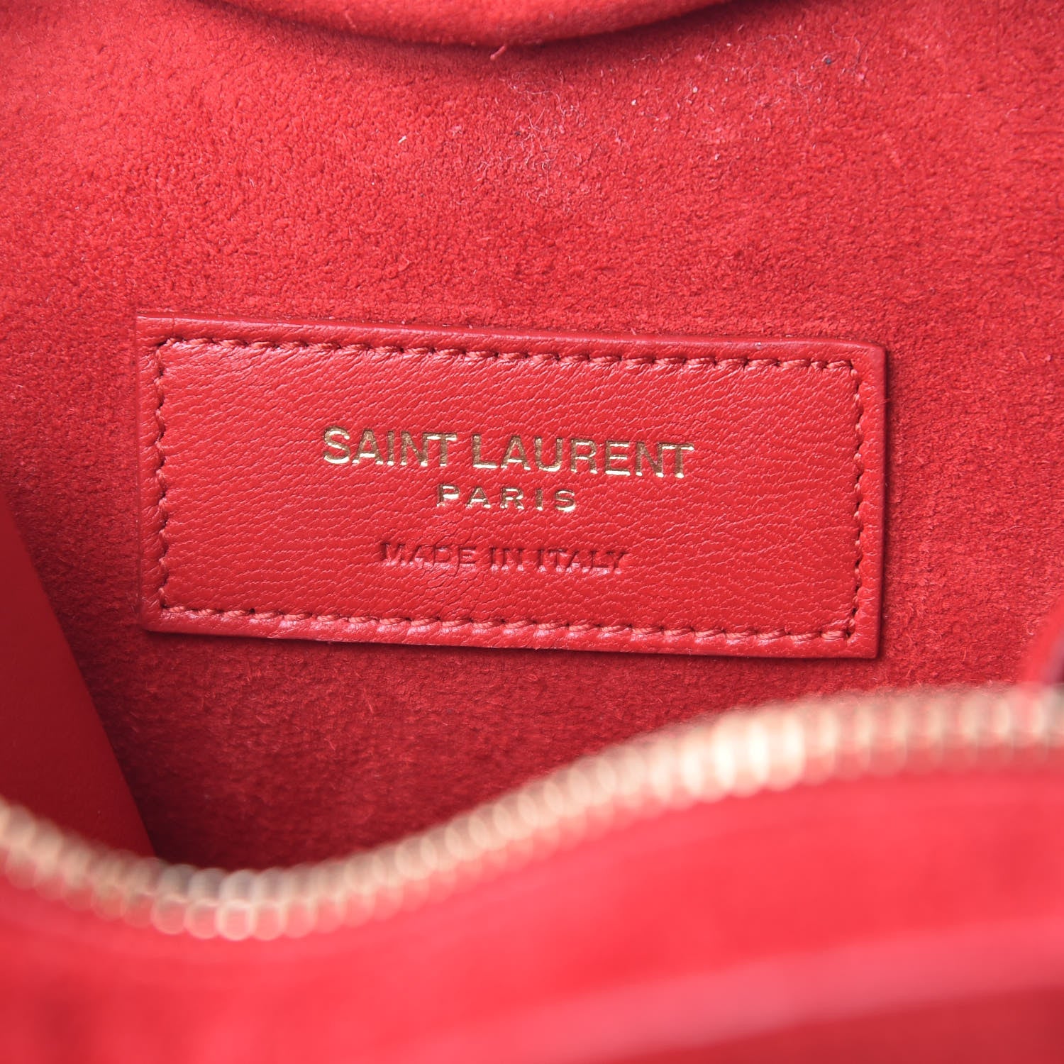 Saint Laurent Suede Fringe Small Monogram Love Shoulder Bag Red 6 of 8
