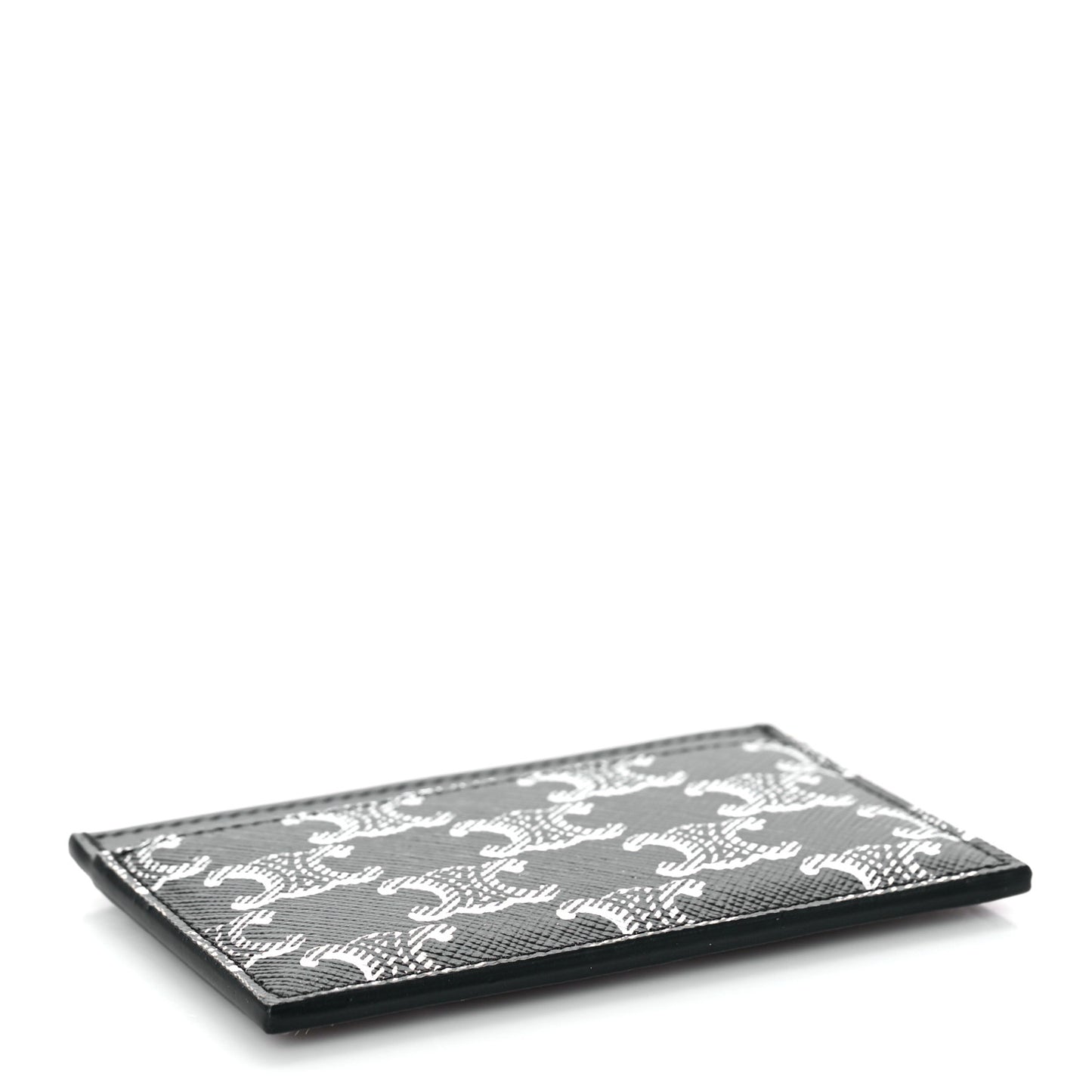 Triomphe Canvas Card Holder Silver Black