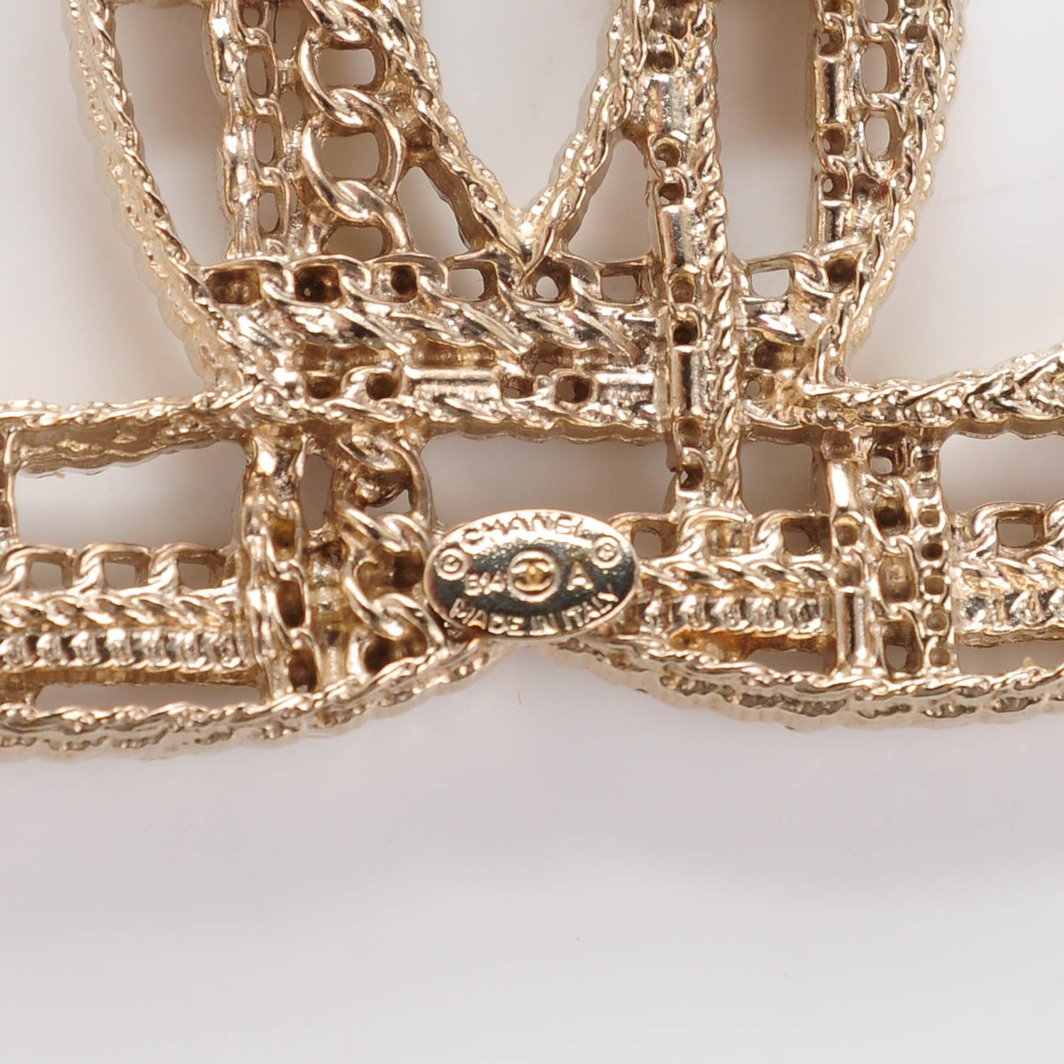 Chanel Chain CC Brooch Pin Light Gold 4 of 5