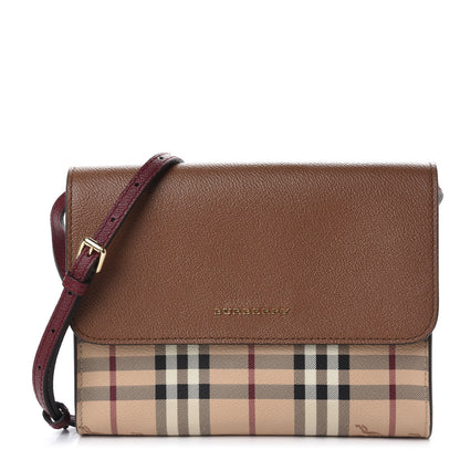 Burberry Haymarket Check Small Loxley Crossbody Bright Toffee 1 of 10
