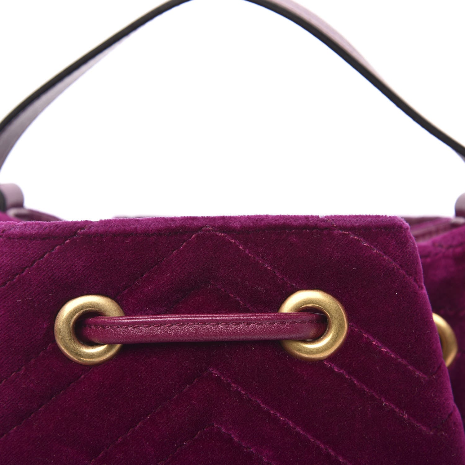 Gucci Velvet Matelasse GG Marmont Bucket Bag Fuchsia Violet Cyclamen 10 of 12