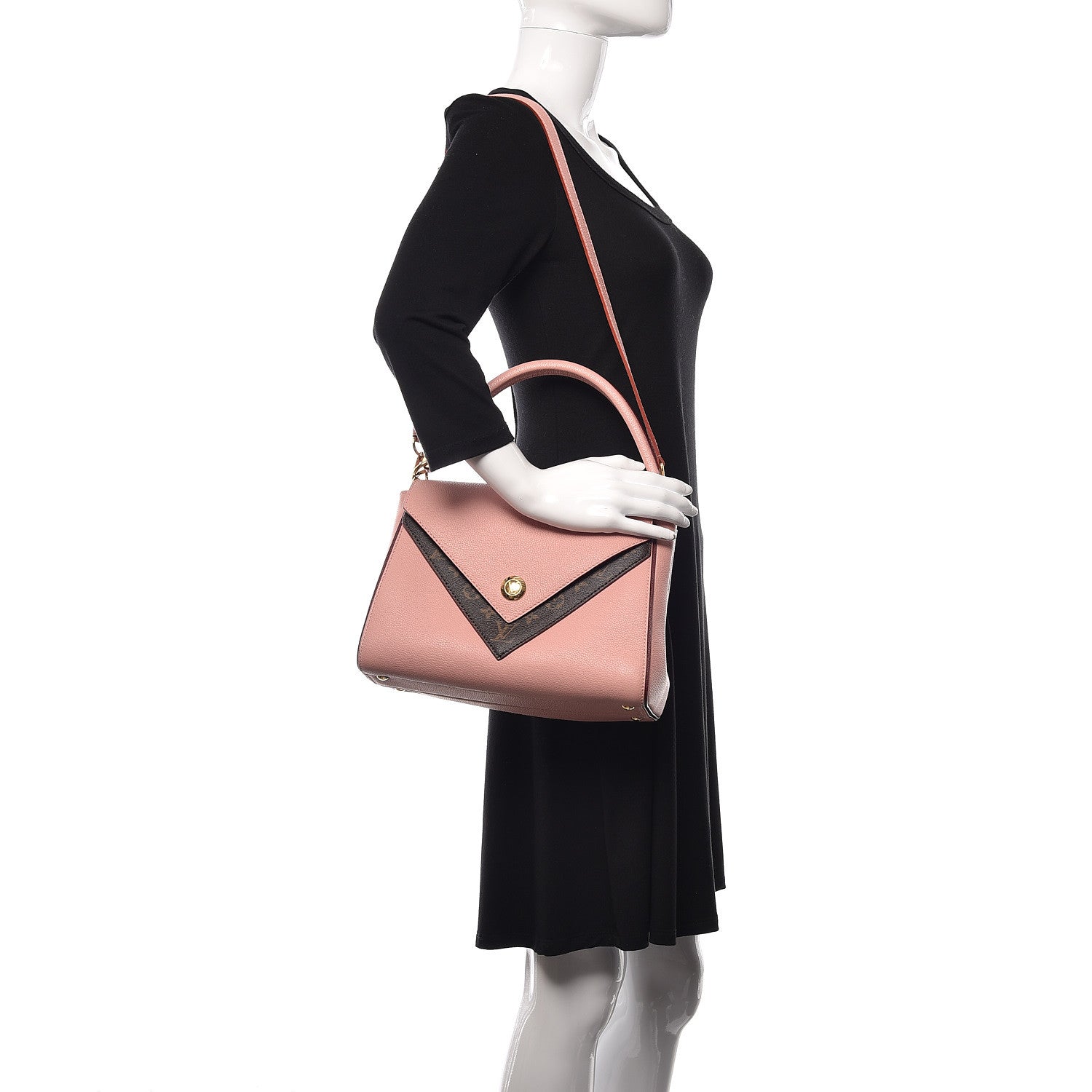 Louis Vuitton Grained Calfskin Monogram Double V Rose Poudre 2 of 12