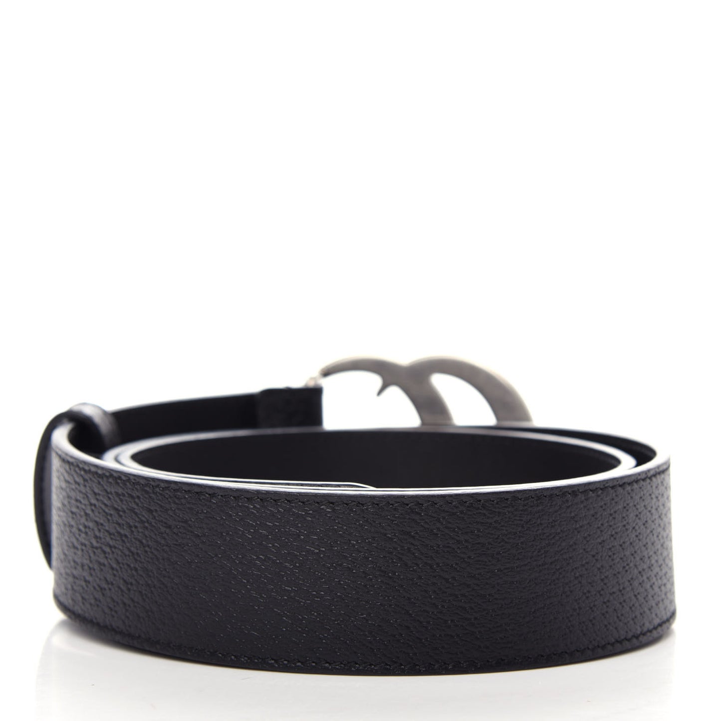 Textured Dollar Calfskin Nickel Double G 40mm Belt 90 36 Black