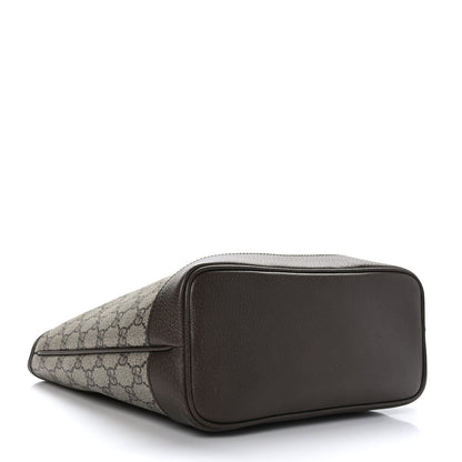 Gucci GG Supreme Monogram Textured Dollar Calfskin Web Small Ophidia Tote Beige Ebony New Acero 4 of 9