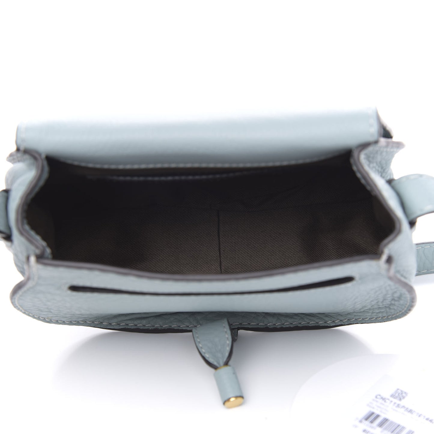 Calfskin Mini Marcie Round Crossbody Bag Faded Blue