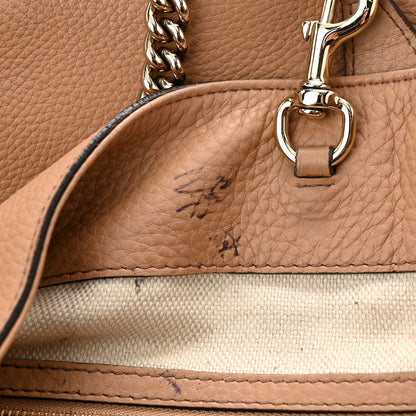 Gucci Pebbled Calfskin Medium Soho Chain Shoulder Bag Rose Beige 13 of 16
