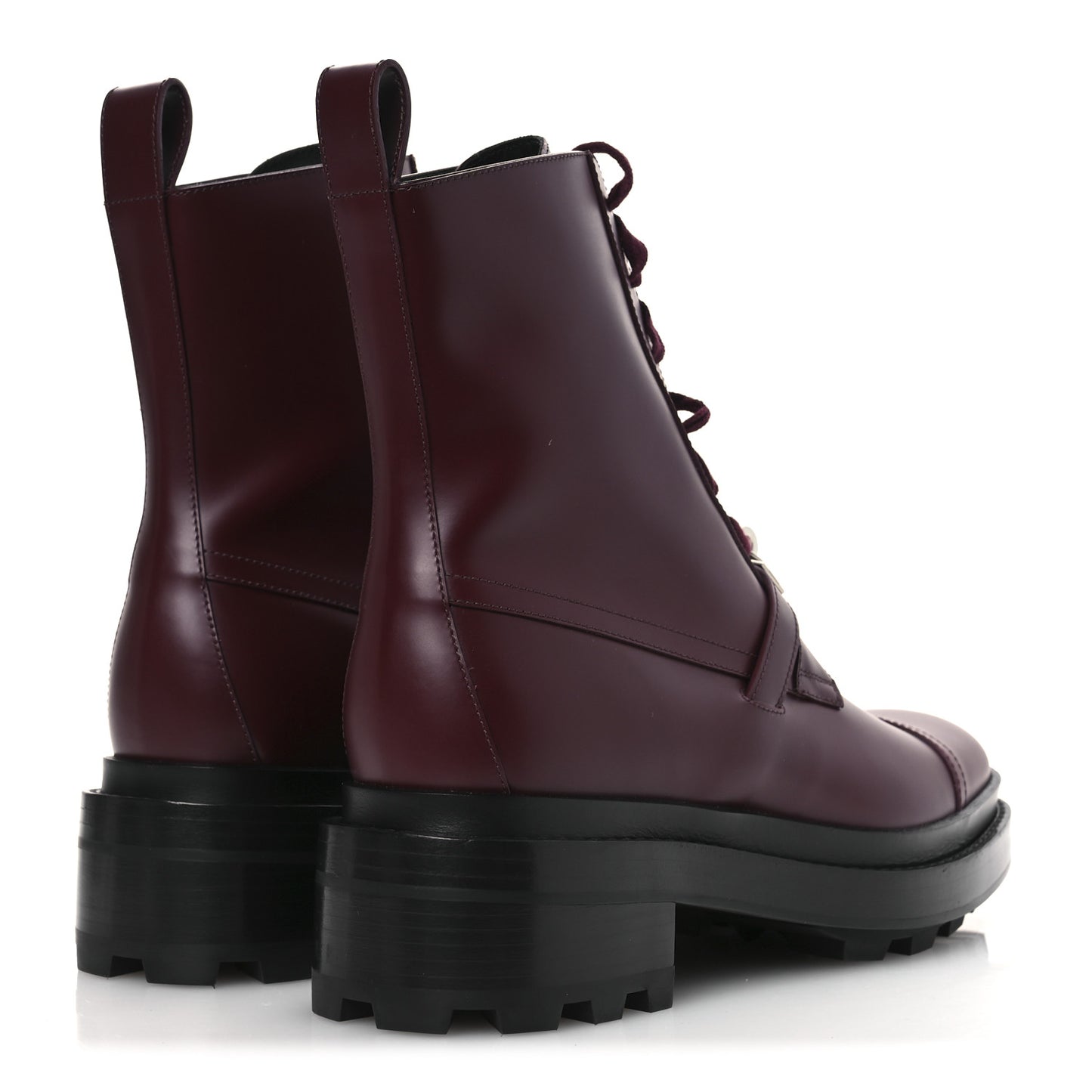 Glossed Calfskin Funk Ankle Boots 38 Rouge H