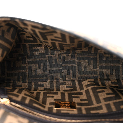 Fendi Fabric Jacquard FF 1974 Medium Baguette Tobacco Moro Black 5 of 11