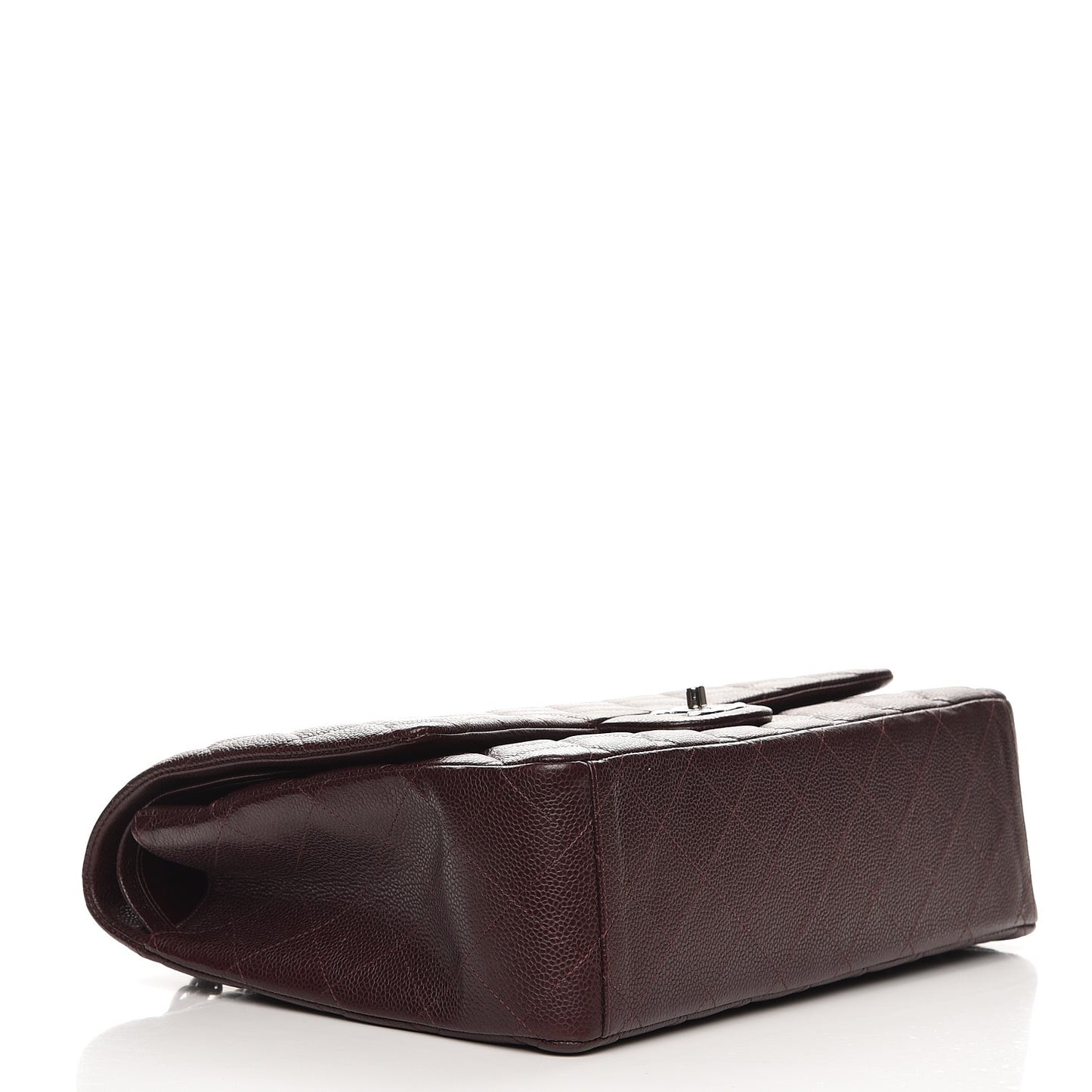 Caviar Quilted Maxi Double Flap Dark Purple