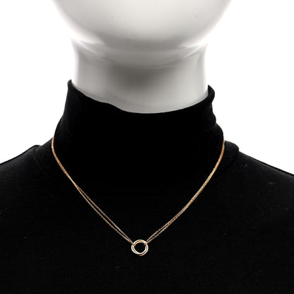 Cartier 18K Pink Yellow White Gold Trinity Double Chain Pendant Necklace 2 of 4