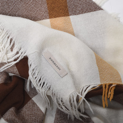 Burberry Modal Wool Check Square Scarf Beige 3 of 5