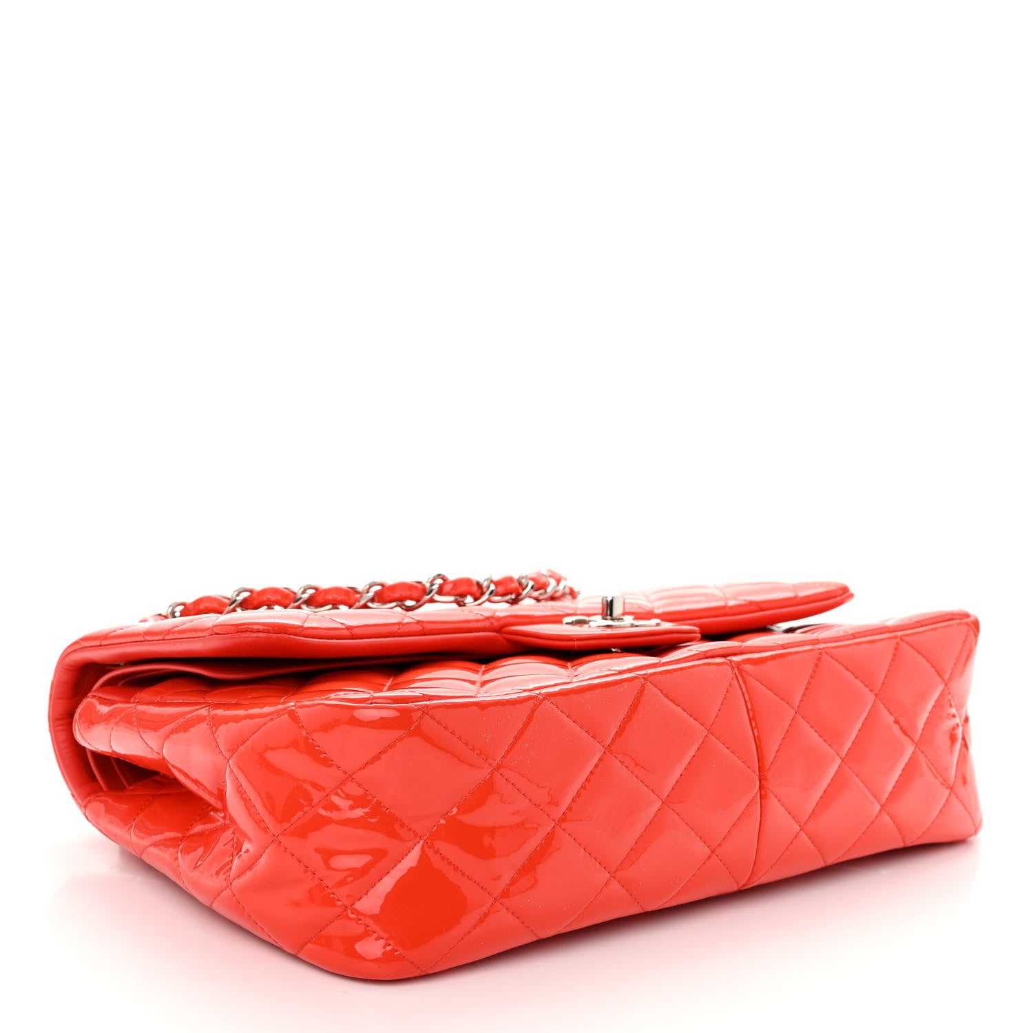 Chanel Patent Quilted Jumbo Double Flap Red 4 of 13