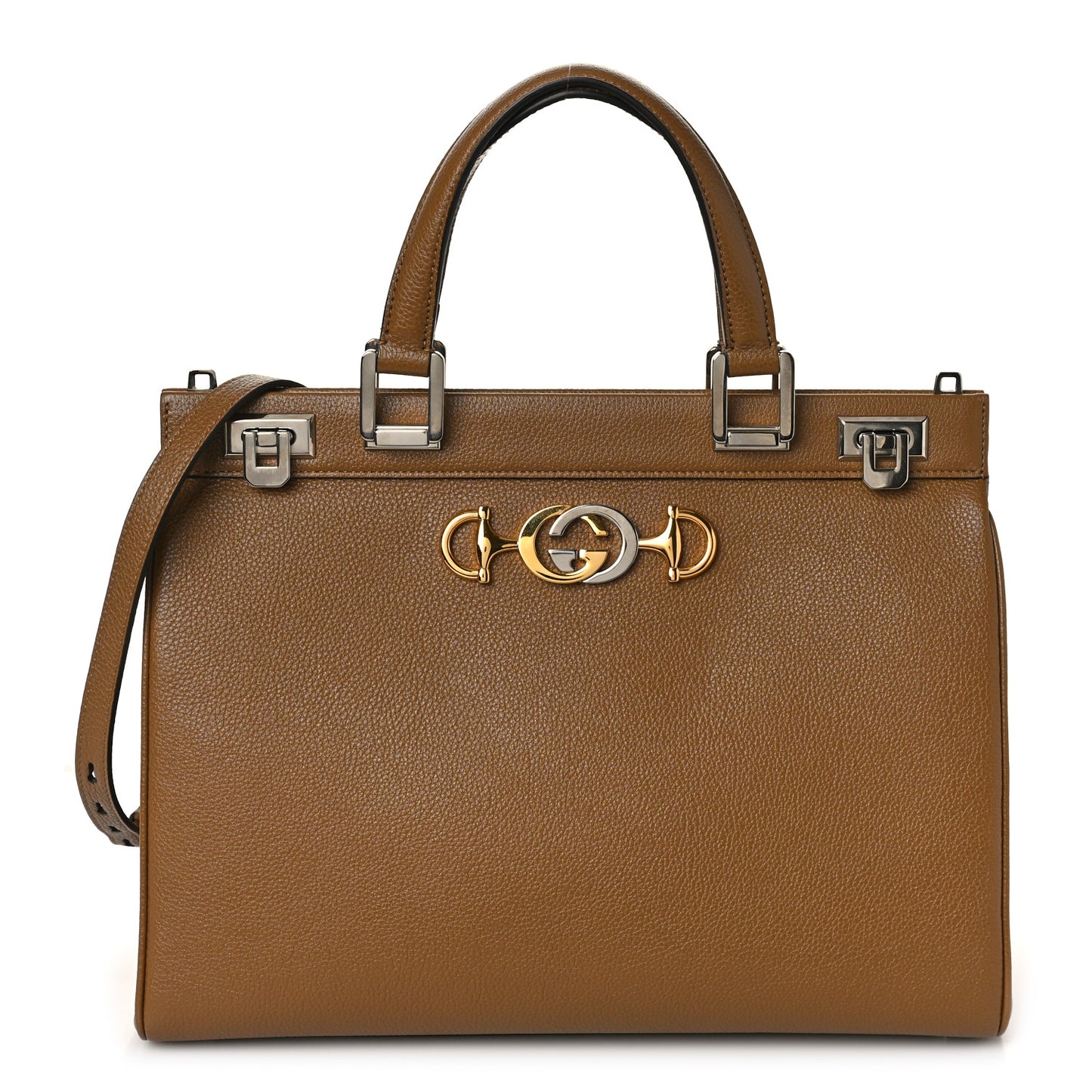 Grainy Calfskin Medium Zumi Top Handle Bag Friky Taupe