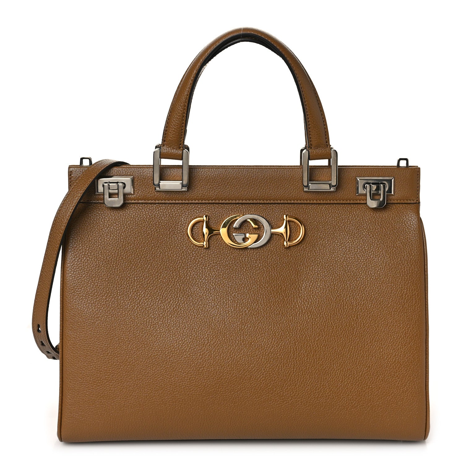 Gucci Grainy Calfskin Medium Zumi Top Handle Bag Friky Taupe 1 of 11