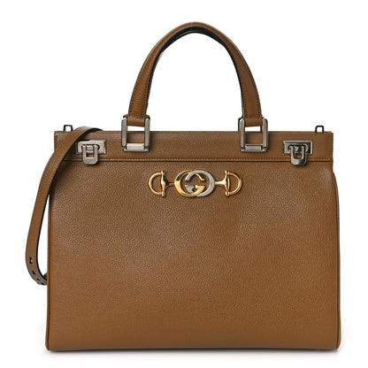 Gucci Grainy Calfskin Medium Zumi Top Handle Bag Friky Taupe 1 of 11