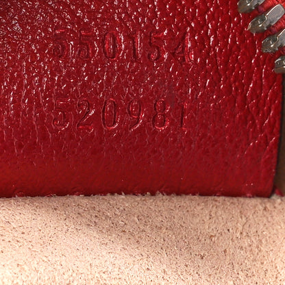 Gucci Glazed Calfskin Matelasse Heart Mini GG Marmont Round Shoulder Bag Romantic Cerise 7 of 11