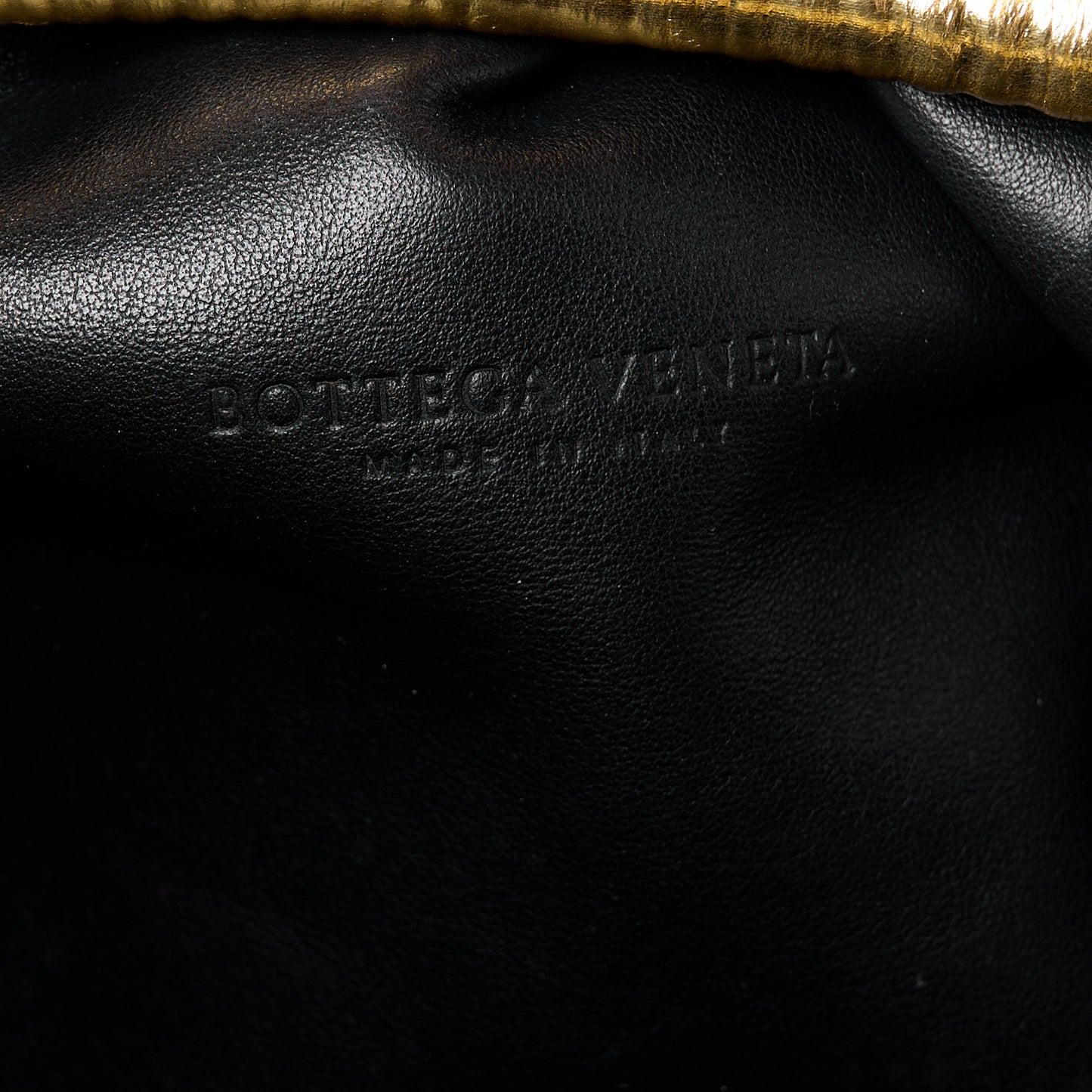 Metallic Bark Calfskin Embossed The Pouch Oversized Clutch Oro