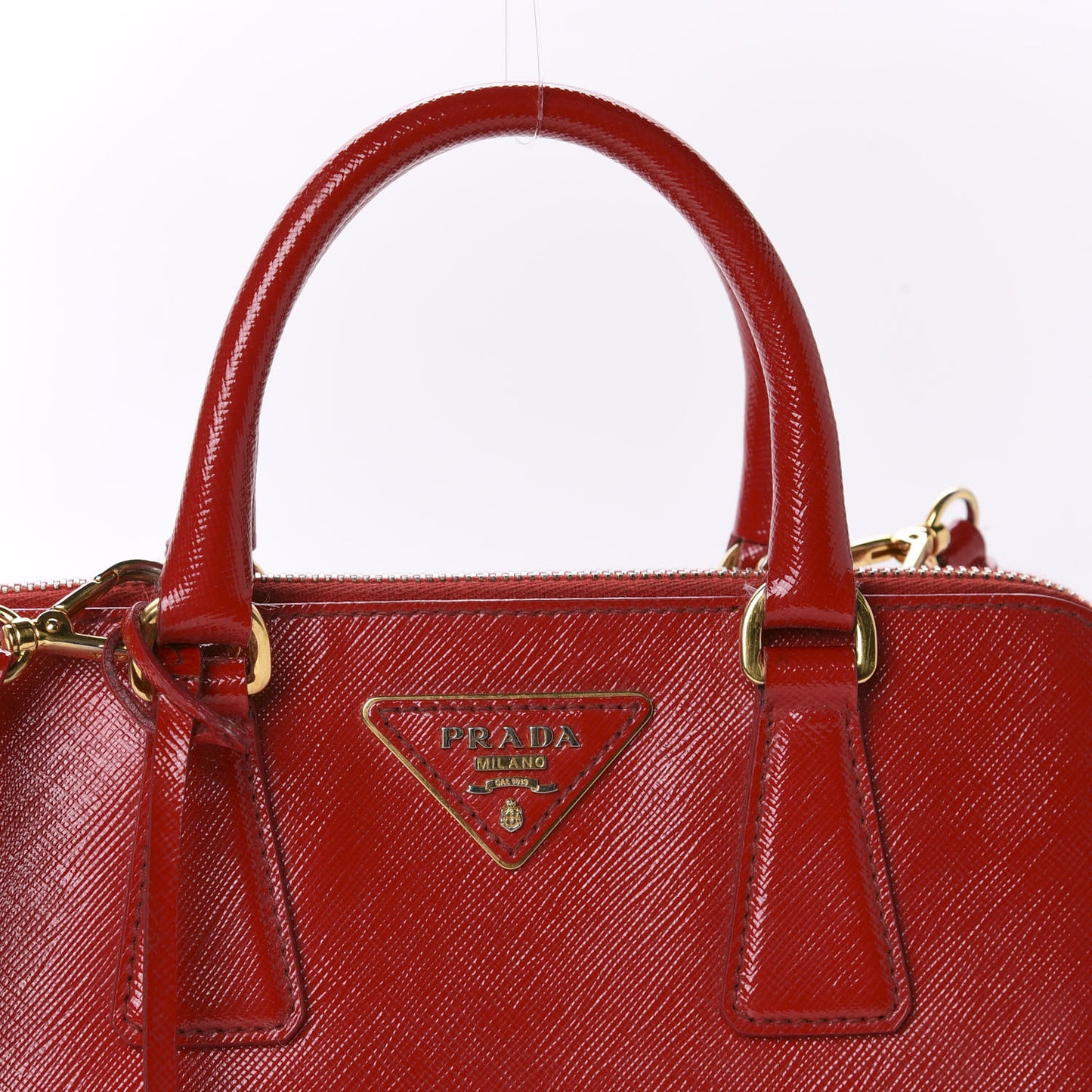 Saffiano Vernice Mini Promenade Tote Rosso