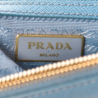Prada Saffiano Galleria Small Double Zip Tote Turchese 6 of 17