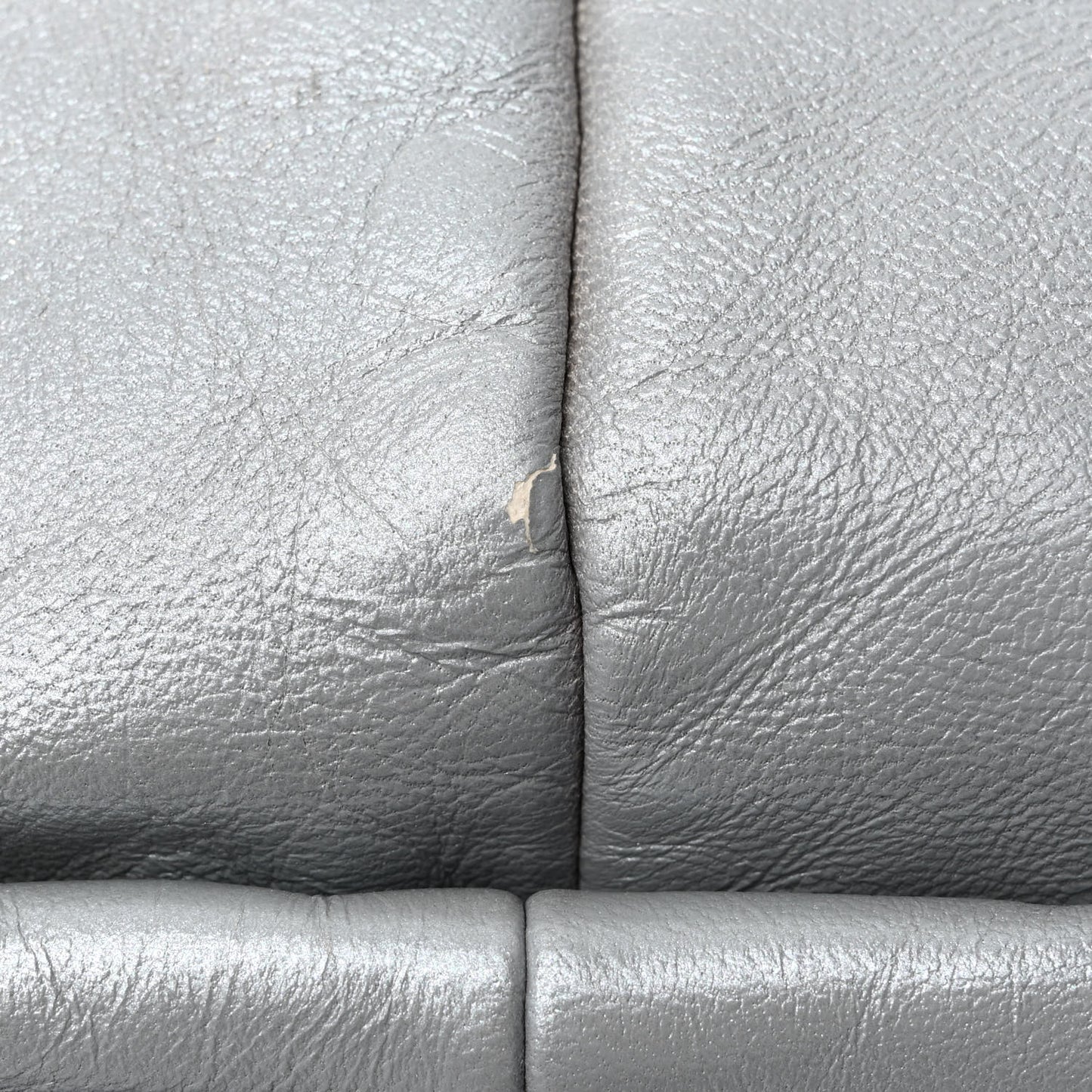 Metallic Lambskin Quilted Small Coco Cocoon Reversible Tote Light Grey