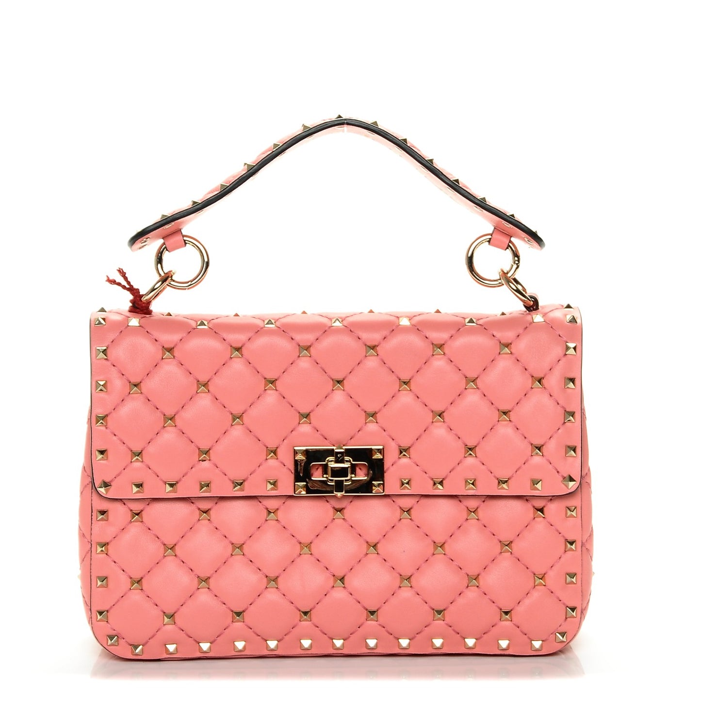 Nappa Medium Rockstud Spike Shoulder Bag Paradise Rose