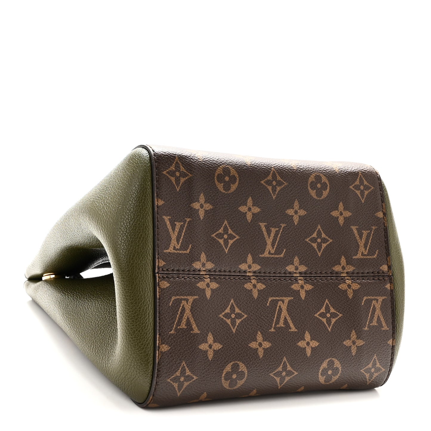 Calfskin Monogram Fold Tote PM Cream Khaki Black