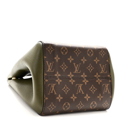 Louis Vuitton Calfskin Monogram Fold Tote PM Cream Khaki Black 4 of 9