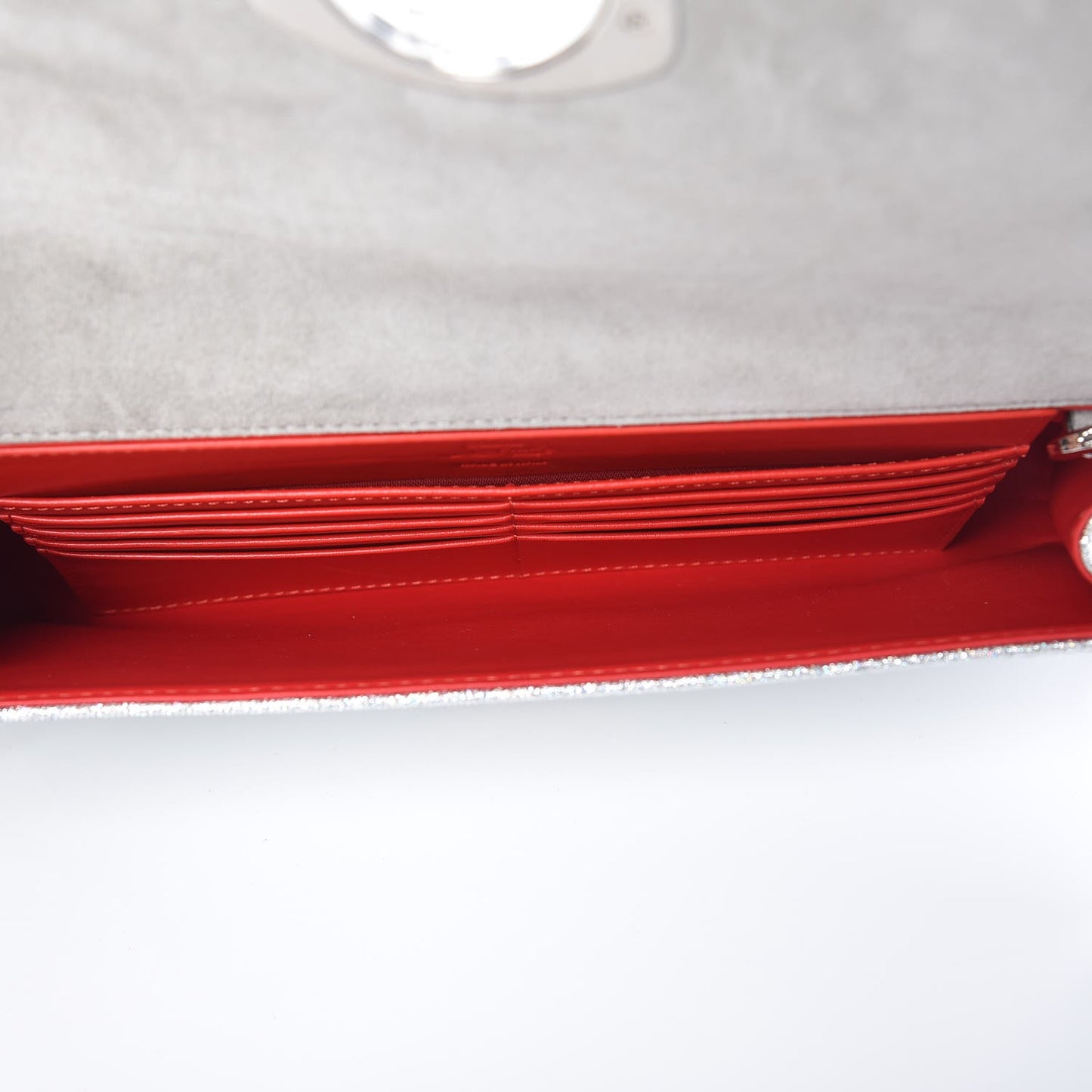 Glitter Fabric Vero Dodat Clutch Silver