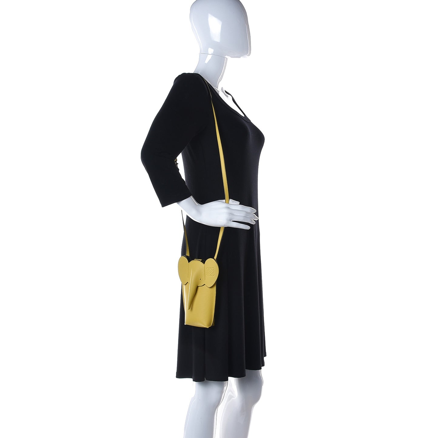 Calfskin Elephant Pouch Crossbody Bag Yellow