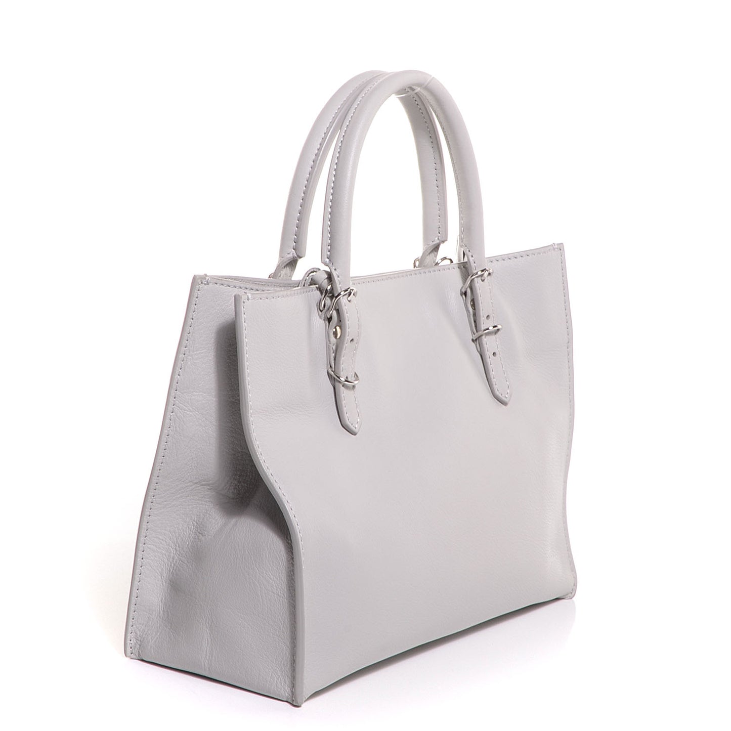 Calfskin Papier Mini A4 Tote Gris Glace