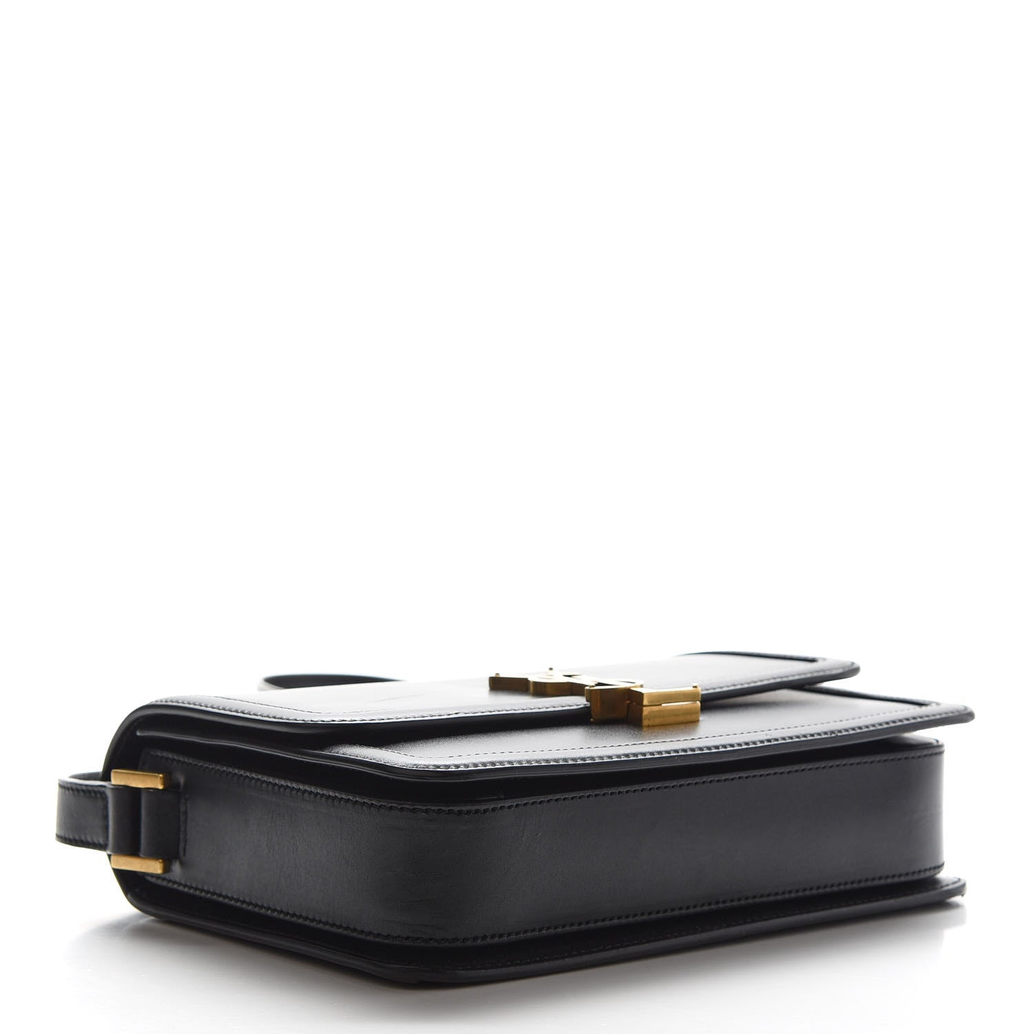 Saint Laurent Box Calfskin Monogram Medium Solferino Satchel Black 4 of 9