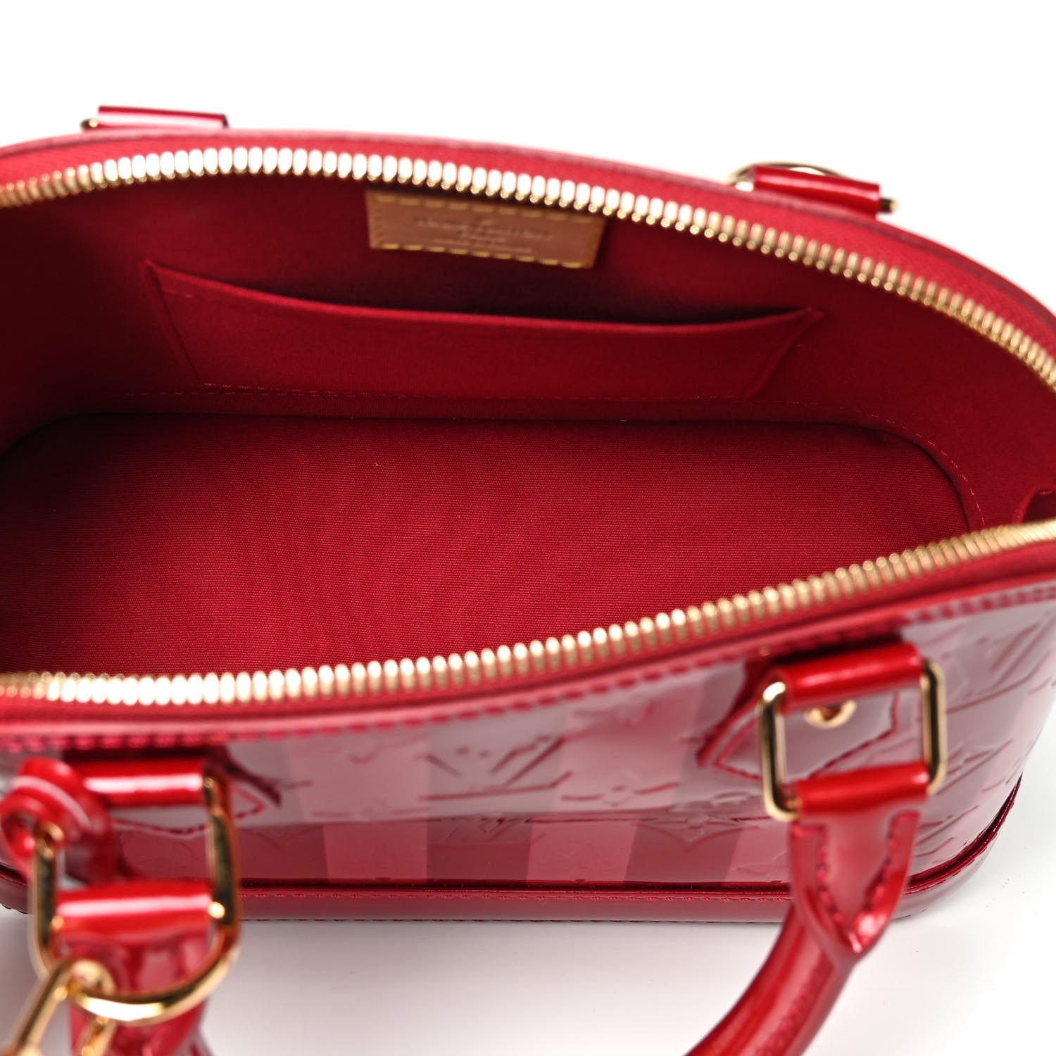 Louis Vuitton Vernis Rayures Alma BB Pomme D'Amour 5 of 8