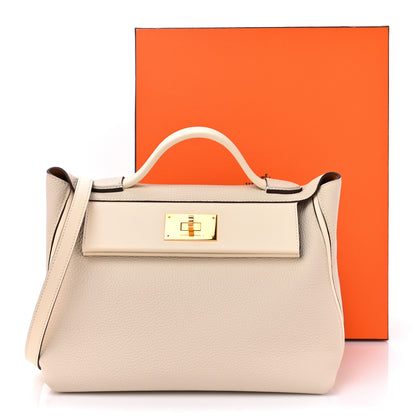 Hermes Taurillon Maurice Swift 24/24 29 Craie Nata Sesame 12 of 12