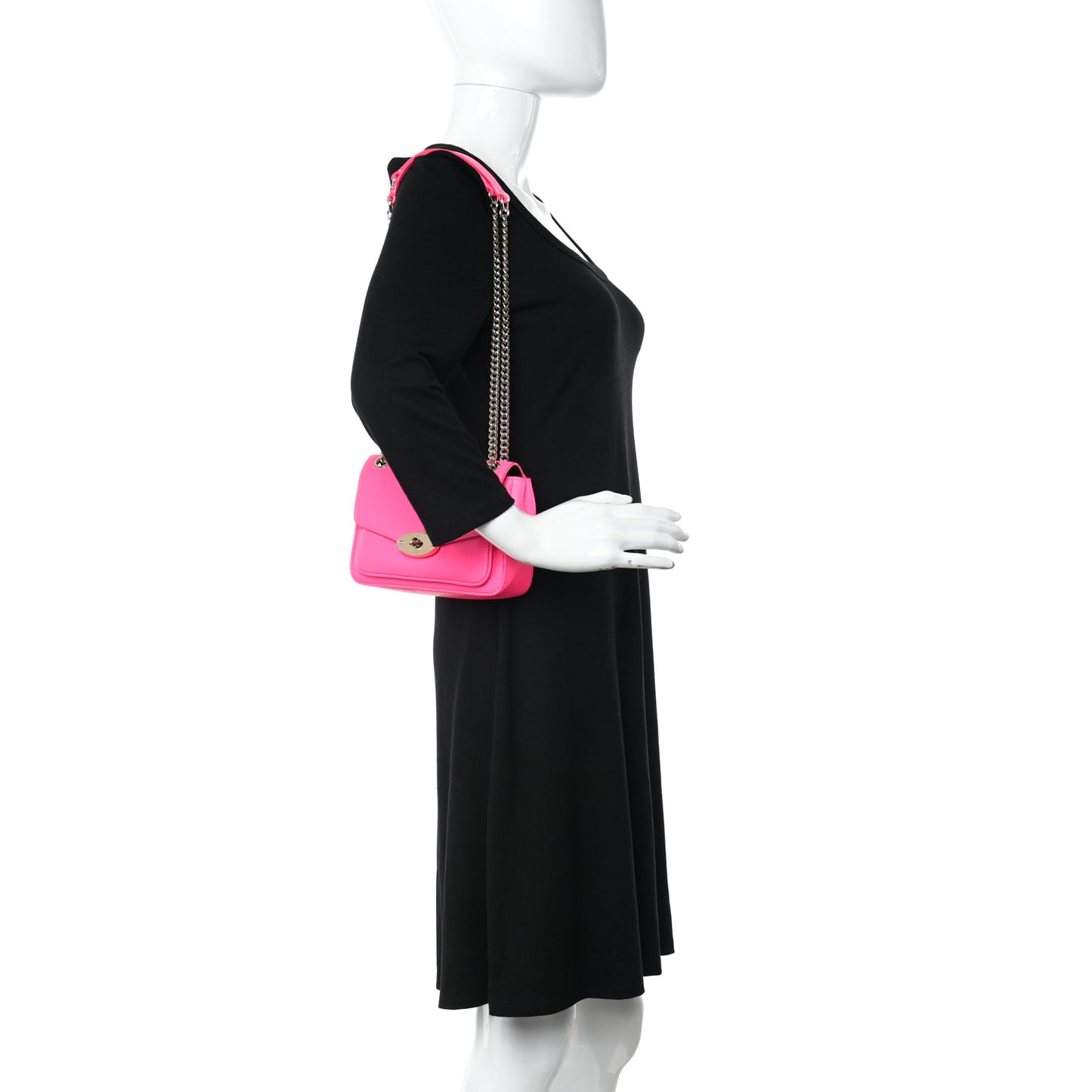 Heavy Grained Calfskin Mini Darley Satchel Neon Pink