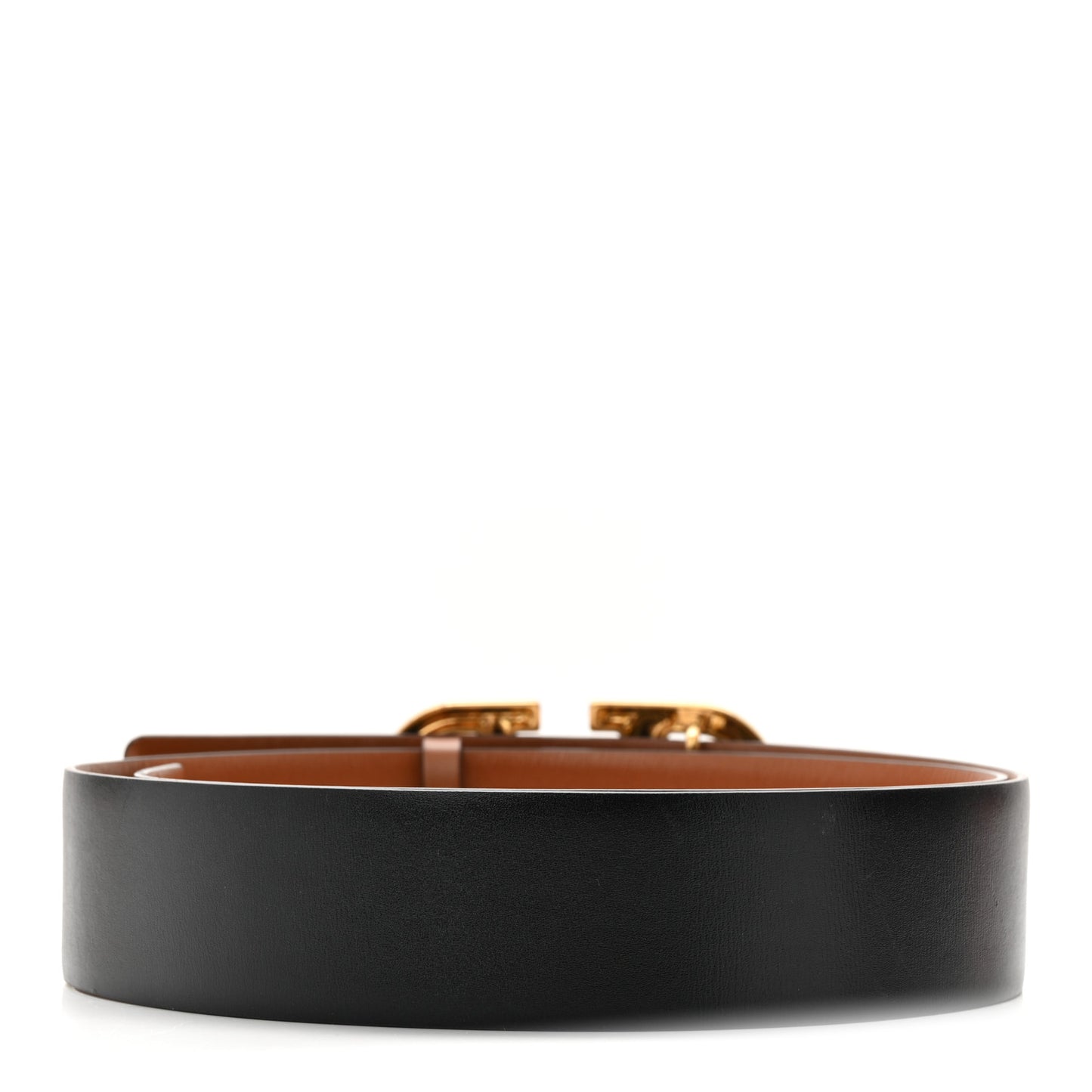 Glossy Calfskin VLogo Reversible 40mm Belt 90 36 Saddle Brown Black