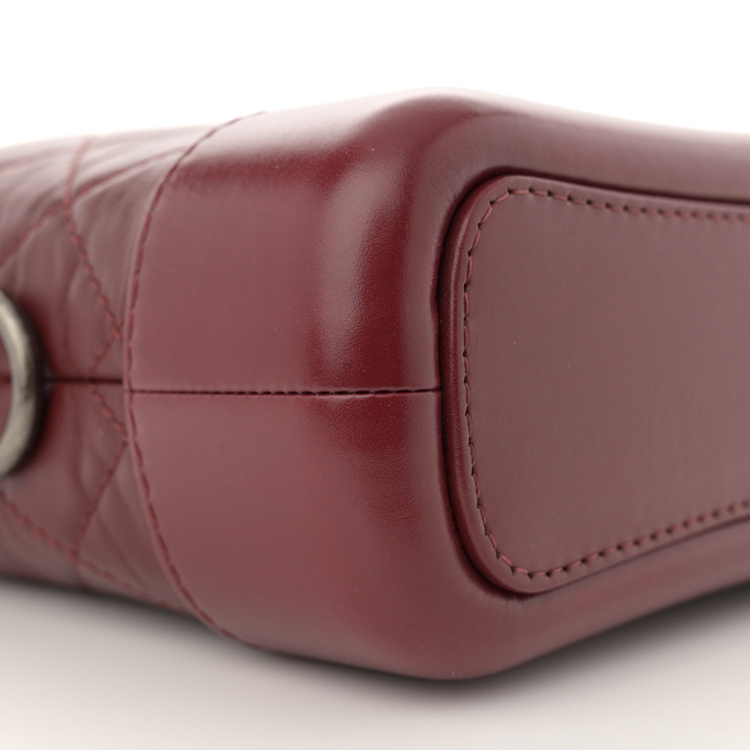 Chanel Aged Calfskin Quilted Small Gabrielle Hobo Burgundy 9 of 11
