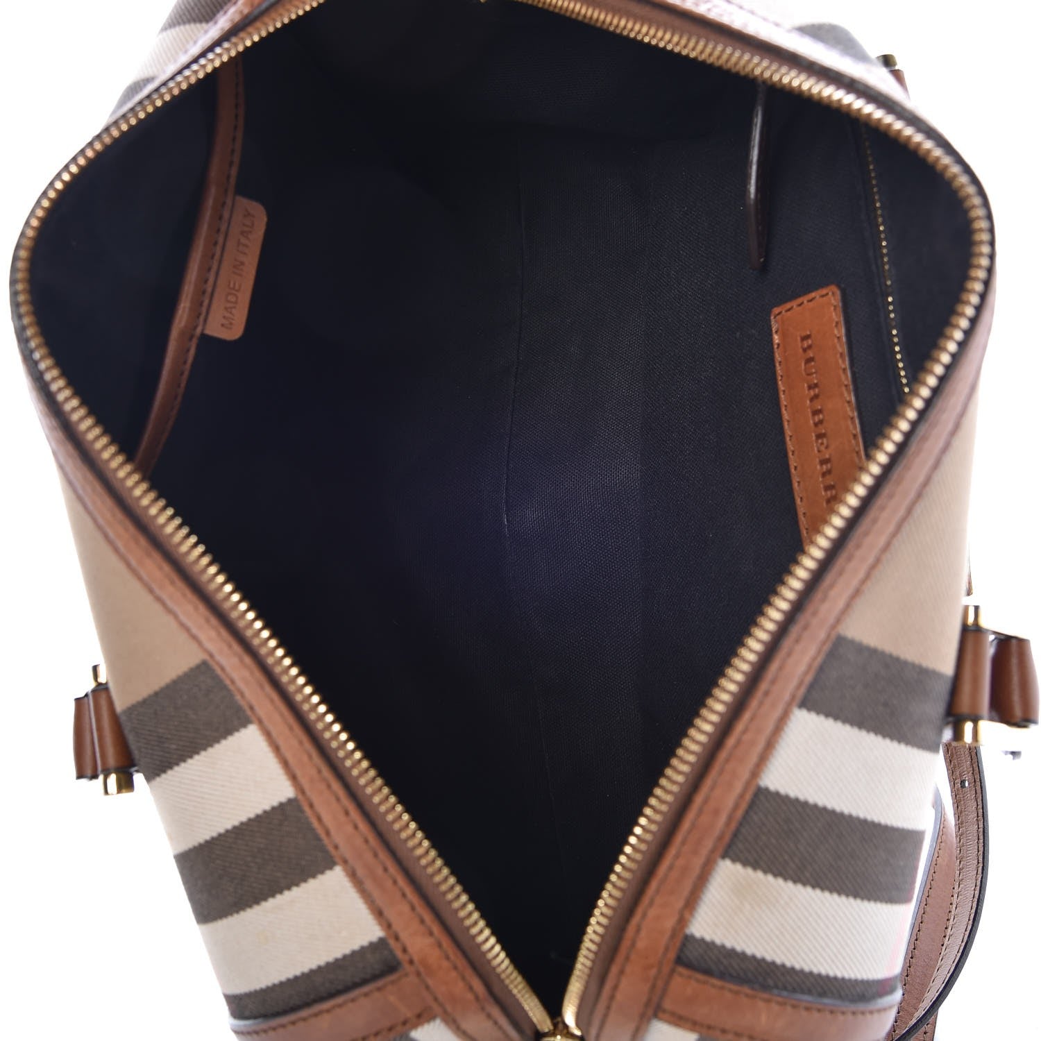 Burberry House Check Medium Alchester Bowling Bag Tan 6 of 20