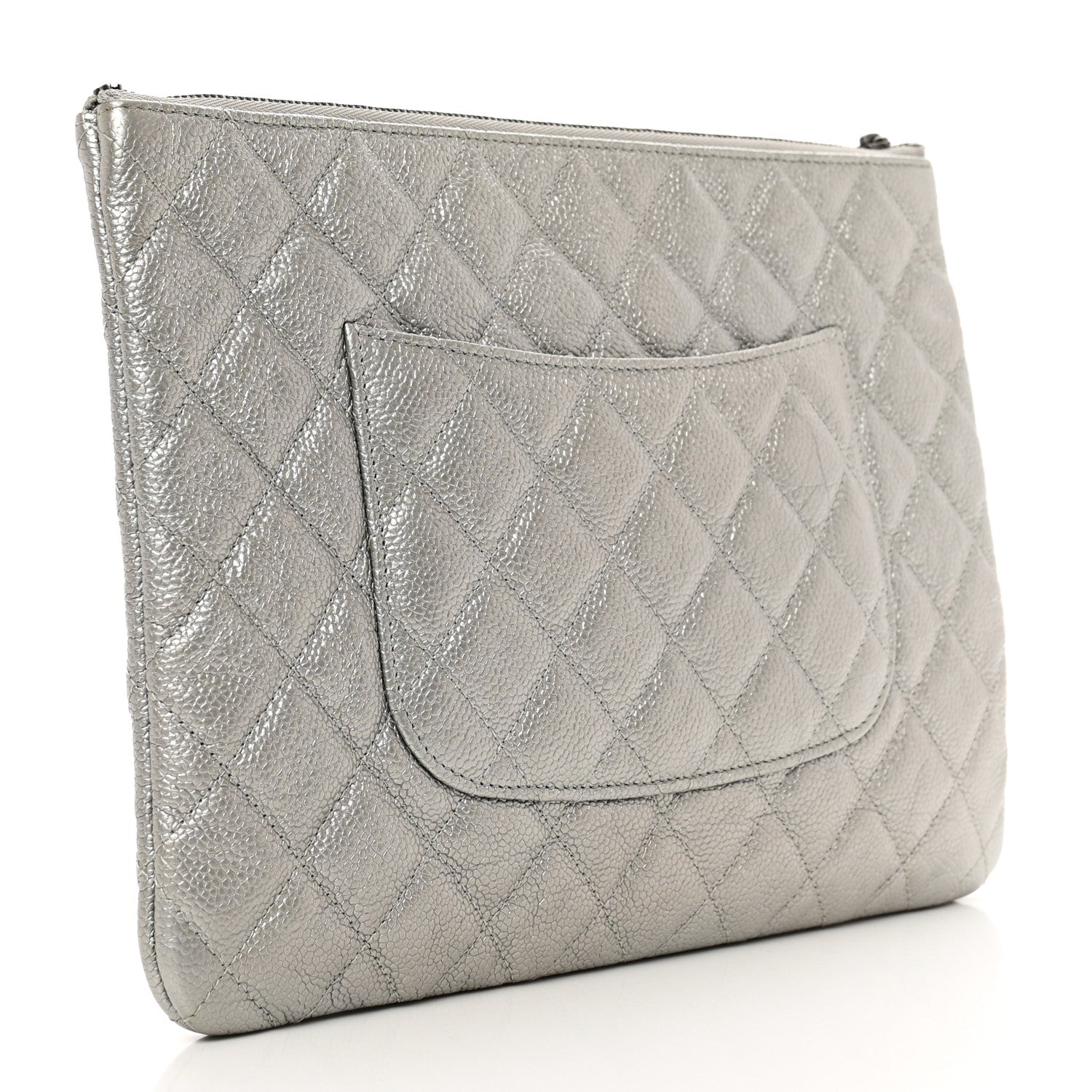 Chanel Metallic Caviar Quilted Medium Cosmetic Case 3 of 8
