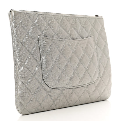 Chanel Metallic Caviar Quilted Medium Cosmetic Case 3 of 8