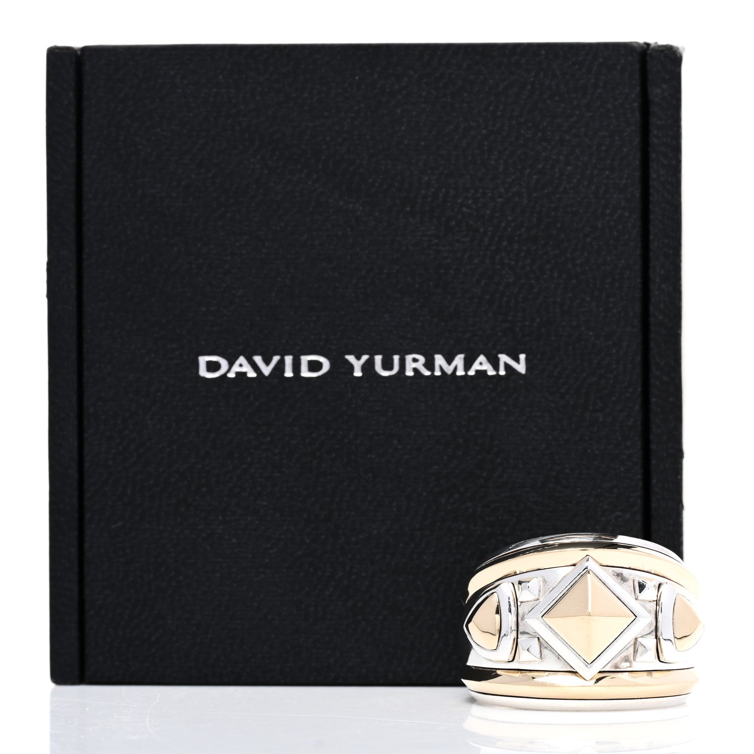 David Yurman Sterling Silver 18K Yellow Gold Bold Renaissance Wide Ring 57 8 6 of 6
