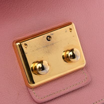 Miu Miu Goatskin Madras Shopping Tote Rosa 7 of 16