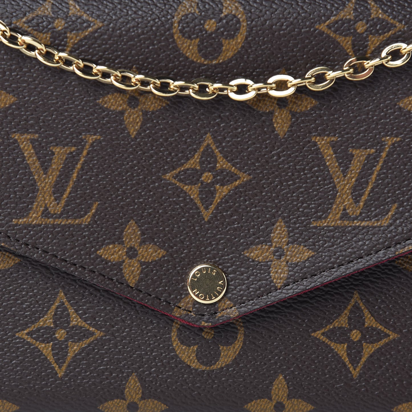 Monogram Pochette Felicie Chain Wallet Fuchsia