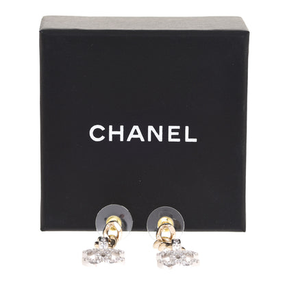 Chanel Crystal CC Chain Drop Earrings Gold 4 of 4