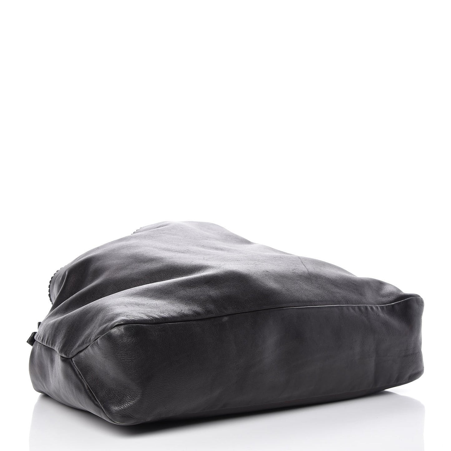 Calfskin Large Horsebit Chain Hobo Black