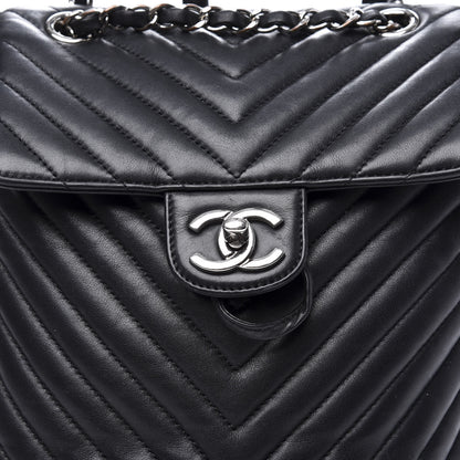 Chanel Calfskin Chevron Quilted Small Urban Spirit Backpack Black 11 of 11
