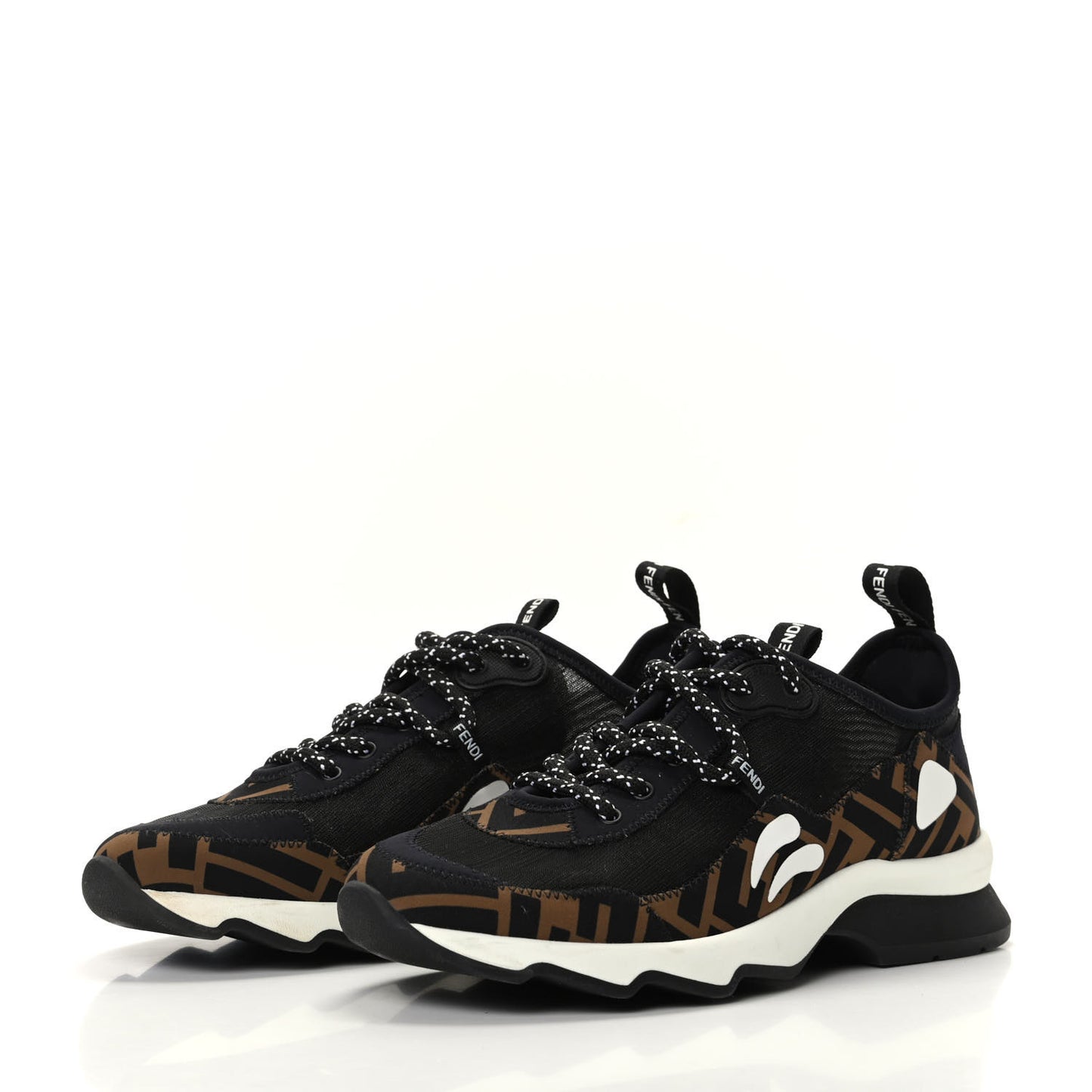 Technical Mesh Lycra FFreedom Patchwork Sneakers 36.5 Black Tobacco