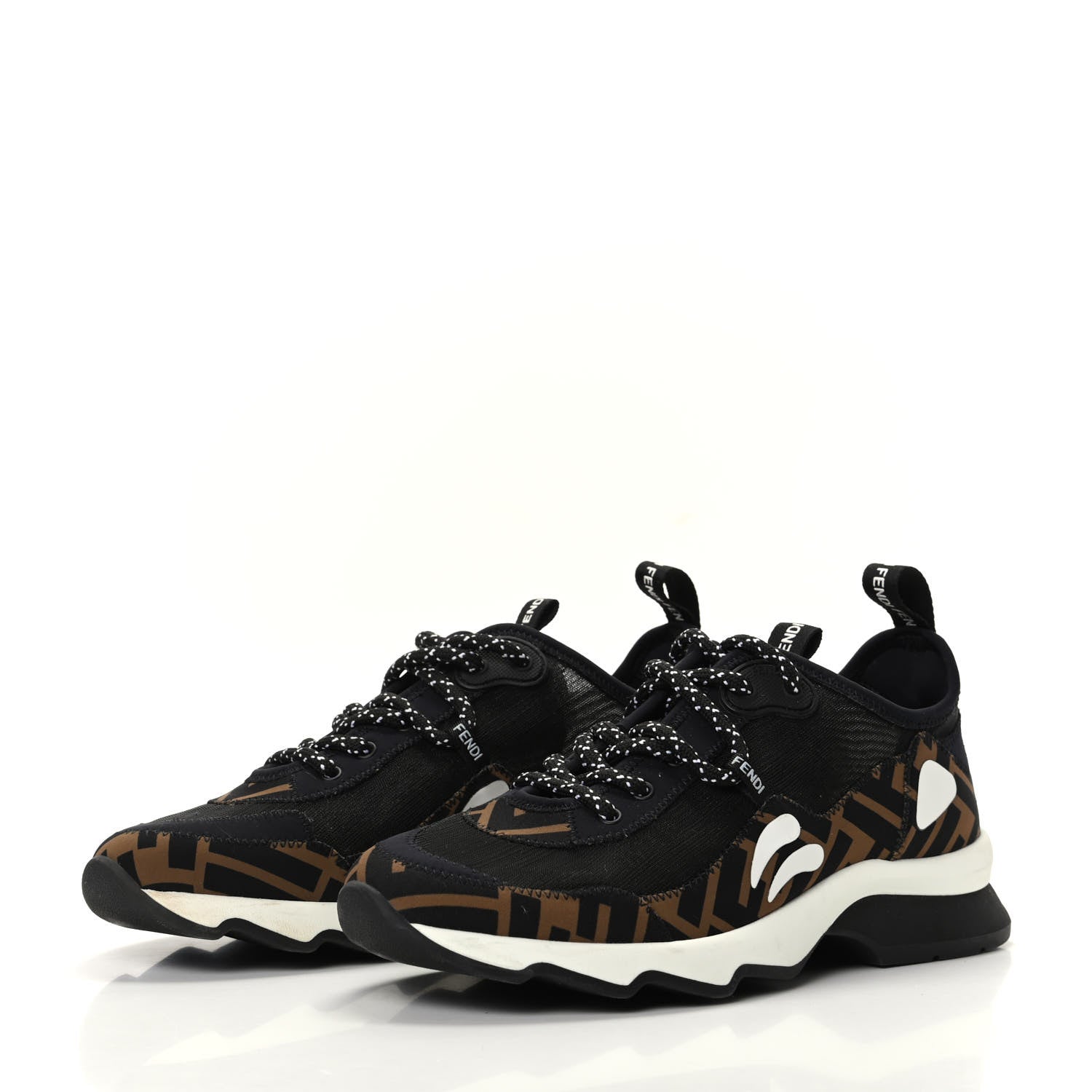 Fendi Technical Mesh Lycra FFreedom Patchwork Sneakers 36.5 Black Tobacco 3 of 7