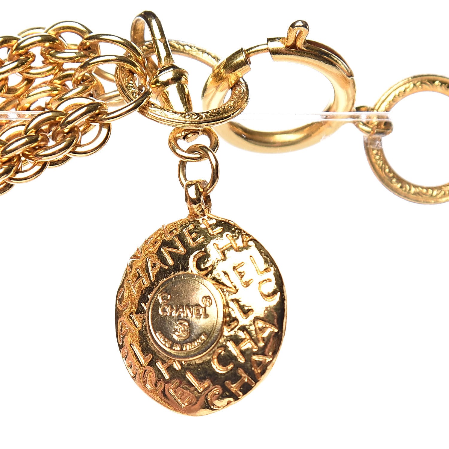 Chanel Multi Strand Medallion Short Necklace Gold 4 of 4